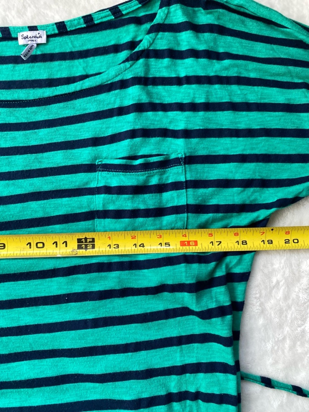 Splendid Striped Mini Dress Pima Cotton & Modal Green Navy Small - Picture 7 of 9